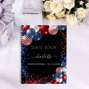 Livre d'hôte Quinceanera patriotique rouge blanc b