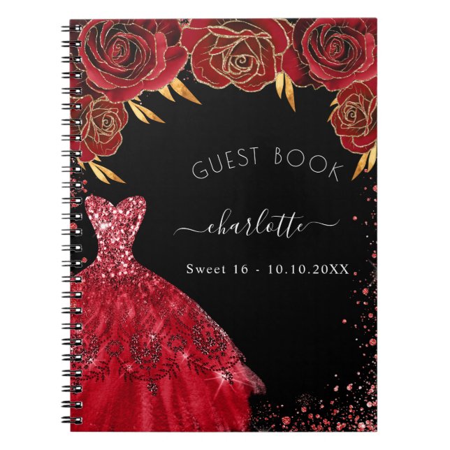 Livre d'hôte Sweet 16 robe de parties scintillant  (Devant)