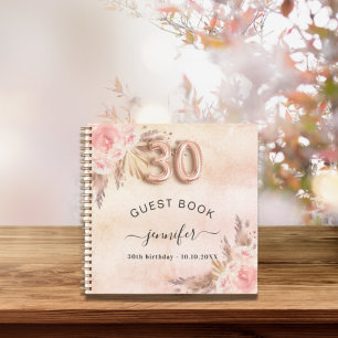 Livre d'hôtes 30e anniversaire pampas herbe rose o