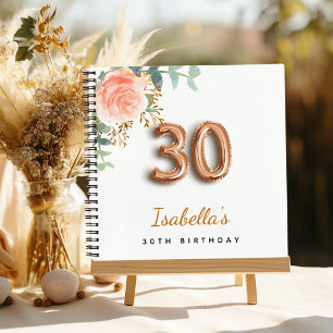 Livre d'hôtes 30e anniversaire rose or eucalyptus