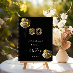 Livre d'hôtes 80e anniversaire animal léopard d'or