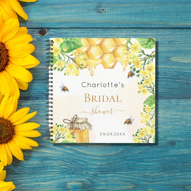 Livre d'hôtes abeilles miel fleurons jaunes douche (Créateur téléchargé)
