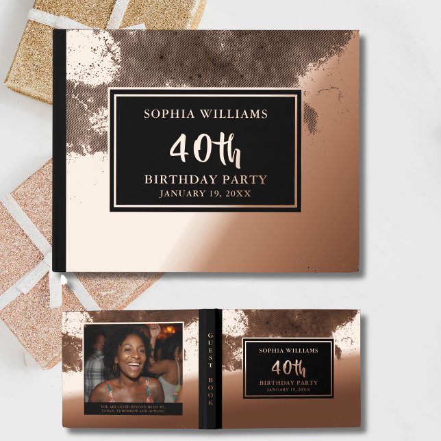 Livre d'hôtes Anniversaire Foil Elégant Photo Luxe (Créateur téléchargé)