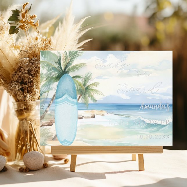 Livre d'hôtes baby shower bébé à bord de la planch (Créateur téléchargé)