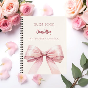 Livre d'hôtes Baby shower bleu arc rose beige crèm