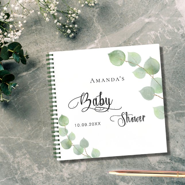 Livre d'hôtes baby shower eucalyptus verdure (Créateur téléchargé)