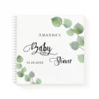 Livre d'hôtes baby shower eucalyptus verdure