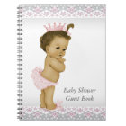 Livre d'hôtes Baby shower rose et gris