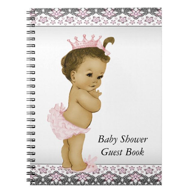 Livre d'hôtes Baby shower rose et noir (Devant)