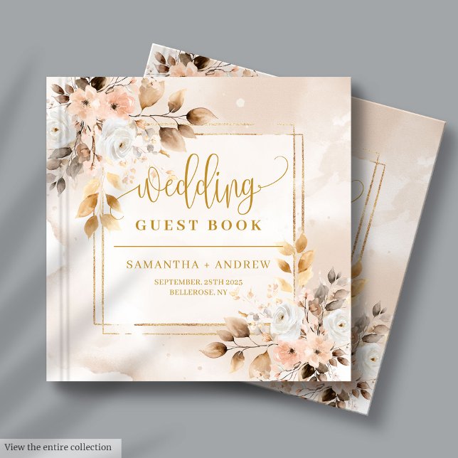 Livre d'hôtes Blush Pink and Gold Automne Mariage (Blush Pink and Gold Autumn Wedding Guest Book

)