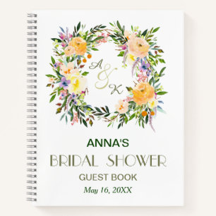 Livre d'hôtes de la Fête des mariées florale d'aut