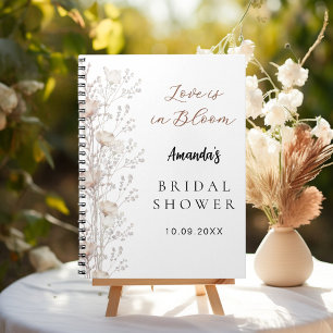Livre d'hôtes douche nuptiale fleur sauvage crème