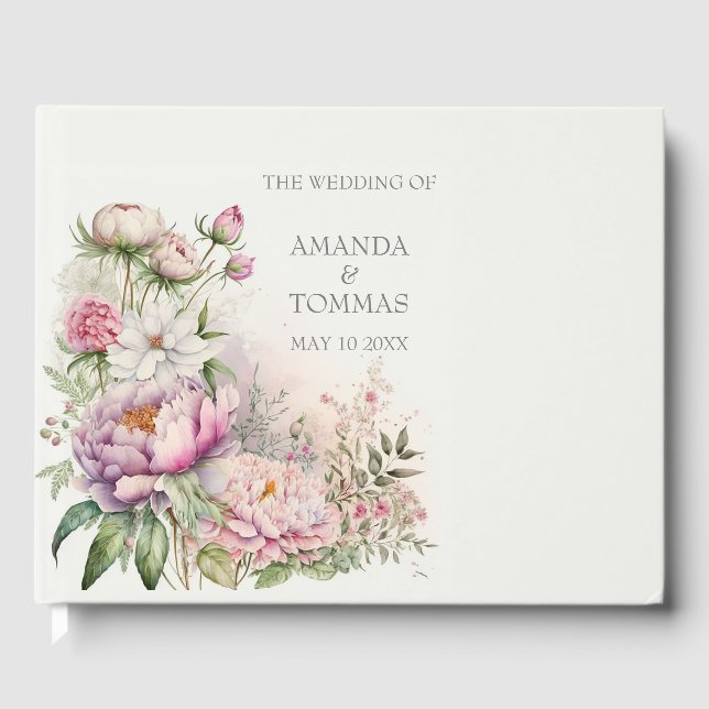 Livre d'hôtes Fleur sauvage de l'aquarelle délicat (Recto)