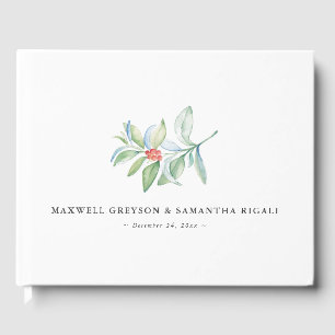 Livre d'hôtes Mariage de Noël Aquarelle Botanique