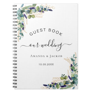 Livre d'hôtes mariage eucalyptus verdure