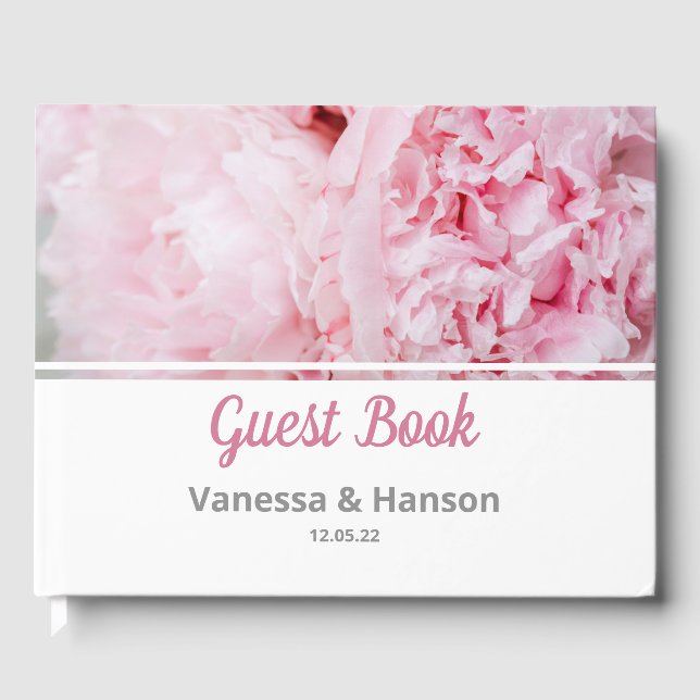 Livre d'hôtes Mariage Modern Pink Peony (Recto)