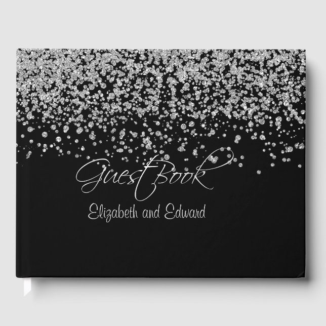 Livre d'hôtes Mariage noir et argent (Recto)