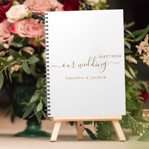 Livre d'hôtes mariage noms or blanc moderne