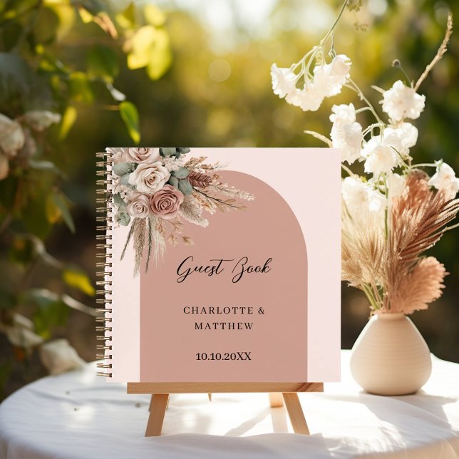 Livre d'hôtes mariage rose arche taupe rose (Créateur téléchargé)