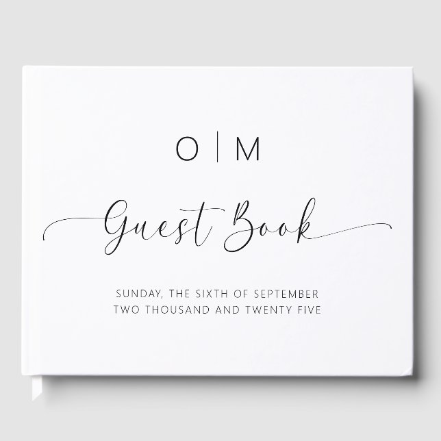 Livre d'hôtes minimaliste moderne pour Mariage (Recto)