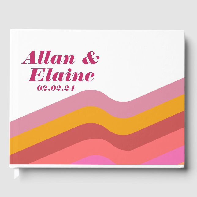 Livre d'hôtes Orange Retro Super 70's (Recto)