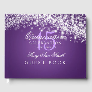 Livre d'hôtes Quinceanera Party Sparkling Wave Pur