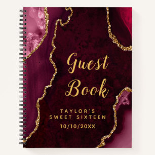Livre d'hôtes Red and Gold Agate Sweet sixteen