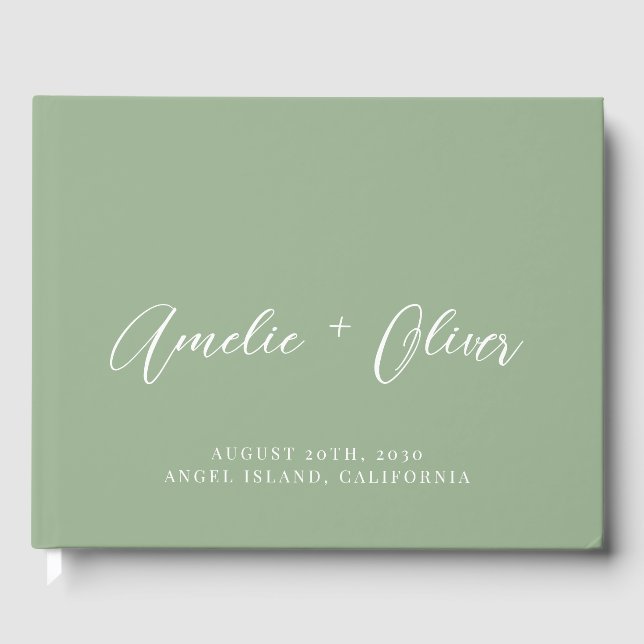 Livre d'hôtes Sage Green Mariage (Recto)