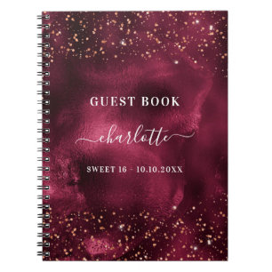 Livre d'hôtes Sweet 16 rose  parties scintillant o