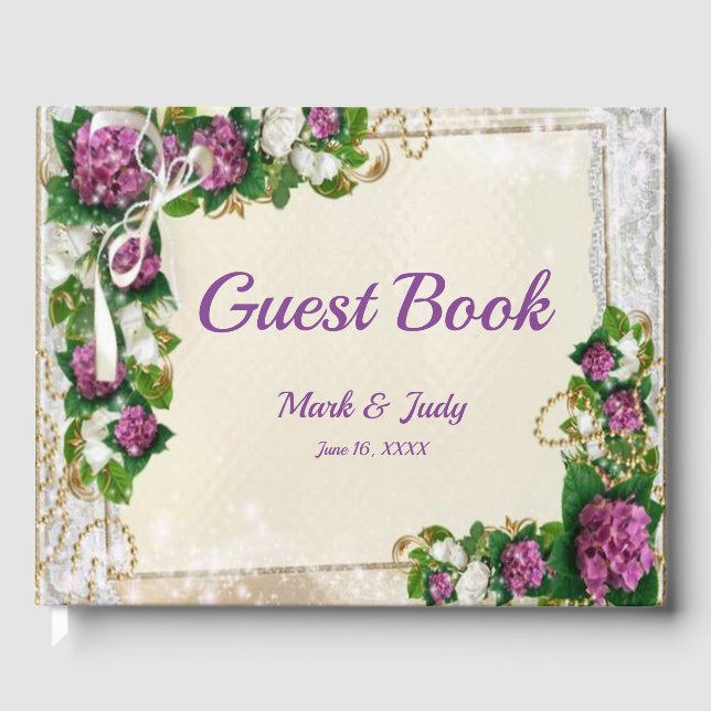 Livre D'Invitation De L'Hydrangée Violette Et Du M (Recto)