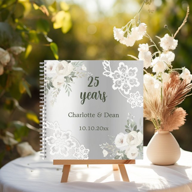 Livre d'invité 25e anniversaire mariage florale d' (Créateur téléchargé)