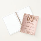 Livre d'invité 60e anniversaire rose or blush