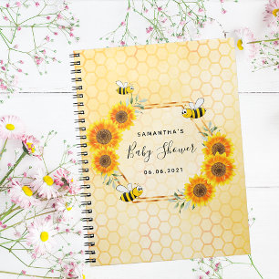 Livre d'invité baby shower abeilles tournesol