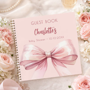Livre d'invité Baby shower blush arc rose fille