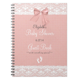 Livre d'invité blanc de baby shower d'arc de pêc