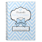 Livre d'invité bleu de baby shower de Chevron