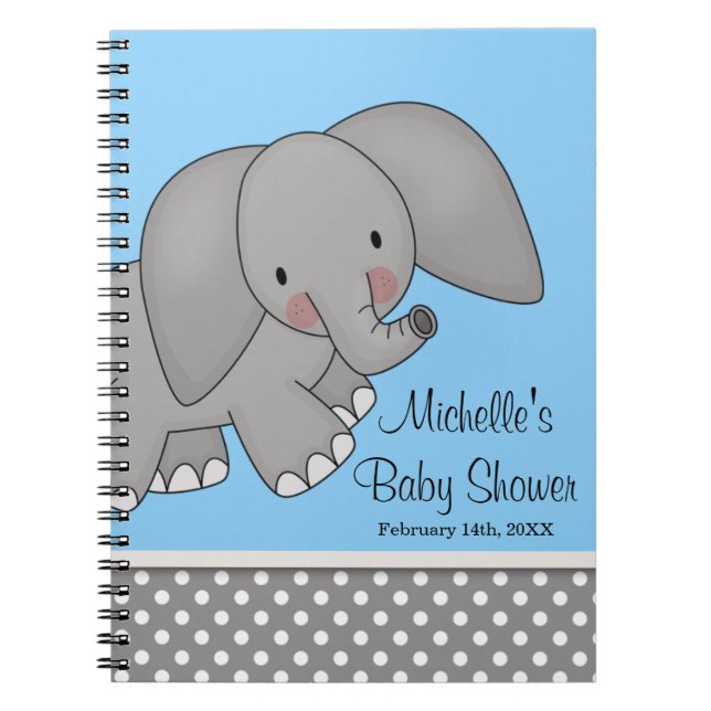 Livre d'invité bleu mignon de baby shower (Devant)