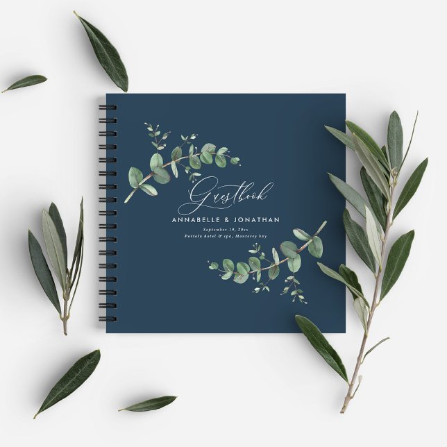Livre d'invité bleu rustique du mariage Budget (Créateur téléchargé)