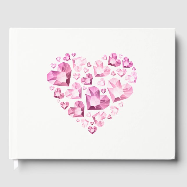 Livre d'invité Coeur joyeux rose (Recto)