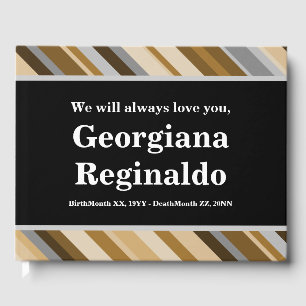 Livre d'invité commémoratif en deuil et élégant