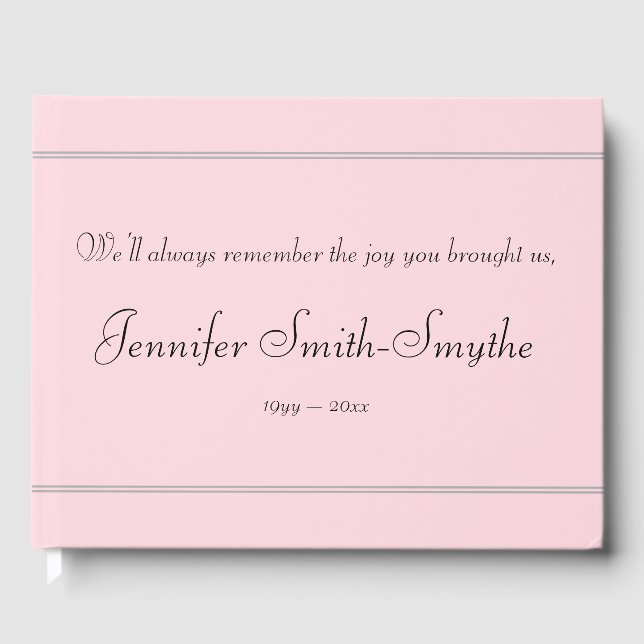 Livre d'invité commémoratif minimal et respectable (Recto)