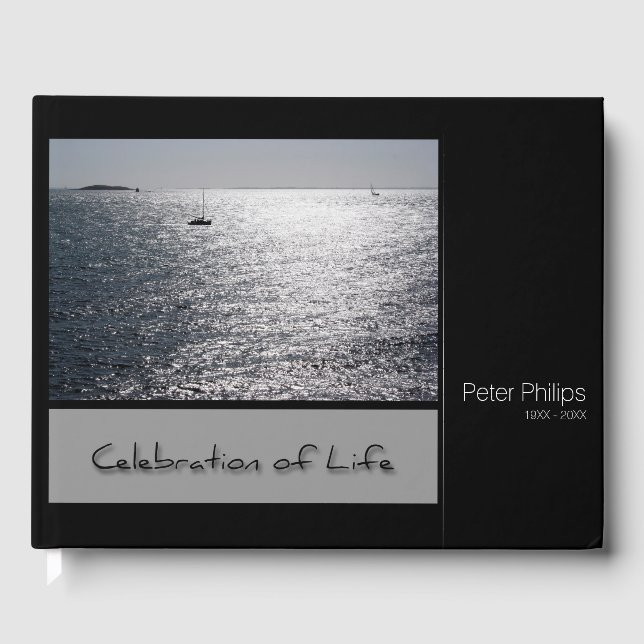 Livre d'invité commémoratif personnalisé Seascape (Recto)