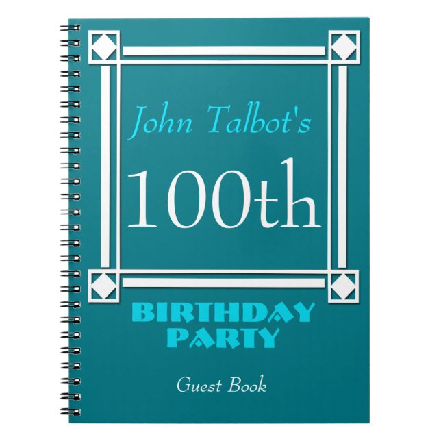Livre d'invité d'anniversaire de rétro cadre blanc (Devant)