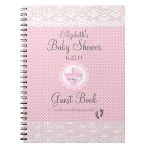 Livre d'invité de baby shower avec les points