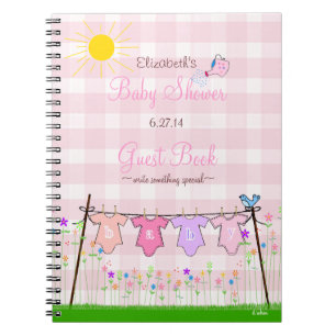 Livre d'invité de baby shower de Guingan-Fleurs d
