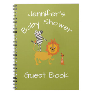 Livre d'invité de baby shower de jungle de safari