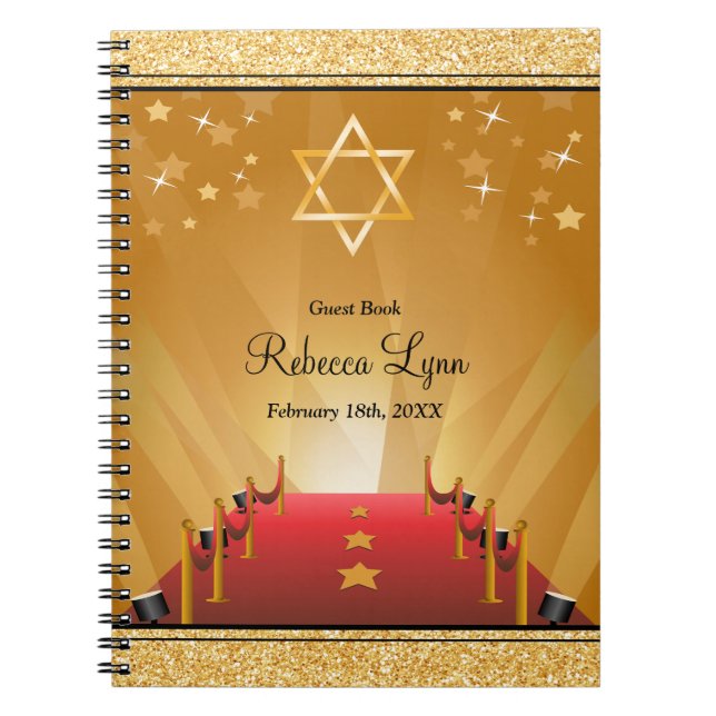 Livre d'invité de bat mitzvah de star de Hollywood (Devant)