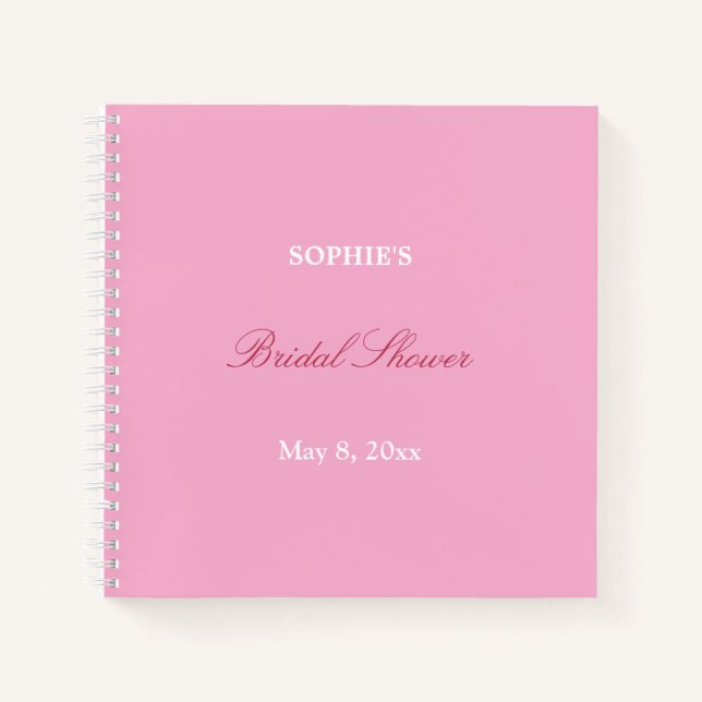 Livre d'invité de la Fête des mariées Pink Magenta (Devant)
