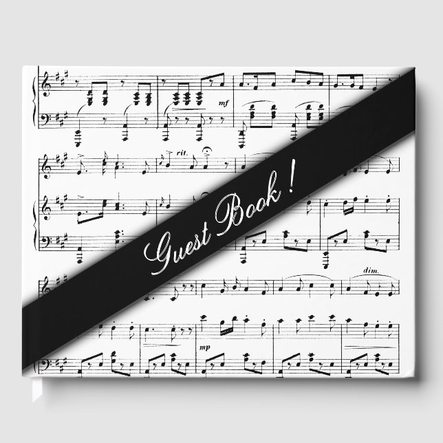 Livre d'invité de la musique en feuille blanche (Recto)