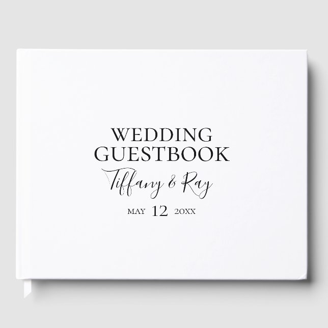 Livre d'invité de mariage simple et élégant (Recto)